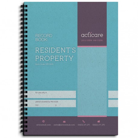 RESIDENTS PROPERTY RECORD BOOK