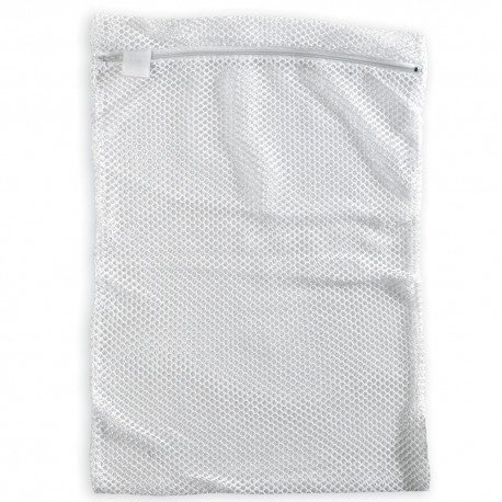 Mesh Laundry Bag Zip Closure White 30cm x 40cm