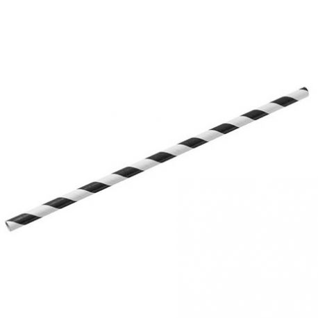 Paper Straw Black Stripe 8" 1x250
