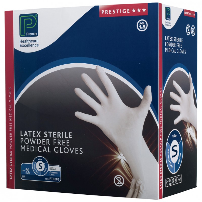 Premier Latex Sterile Powder Free Medical Gloves Small